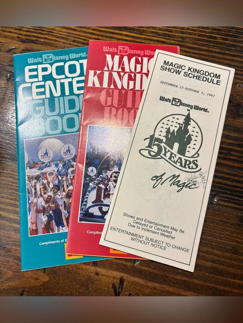 Vintage 80’s DISNEY EPCOT Center & Magic Kingdom Guide Booklets